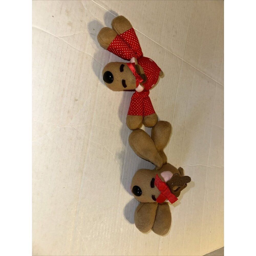 VTG LOT  OF 2 1980’s  HALLMARK RODNEY & RHONDA REINDEER PLUSH-FAMILY-CHRISTMAS